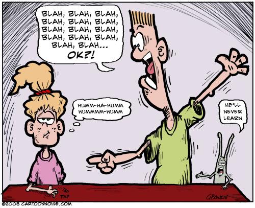 Cartoon: Selective Hearing 1 (medium) by GBowen tagged cartoon,cartoons,character,comic,dad,dads,daughter,funny,gbowen,illustration,kids,school,spring