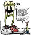 Cartoon: Self confidence (small) by GBowen tagged monster,friend,confidence,shoes,sneekers,gbowen