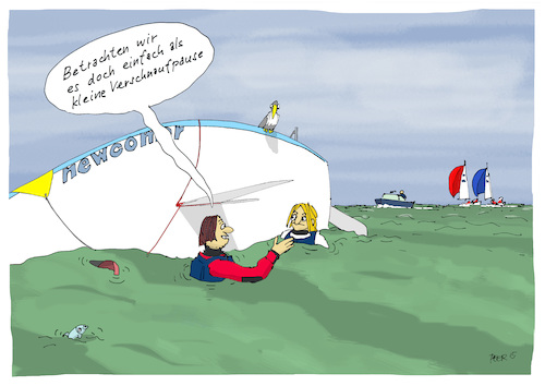 Cartoon: Der Verdrängungskünstler (medium) by darkplanet tagged segeln,jolle,regatta,kenterung,ausrede,euphemismus,steuerfrau,vorschoter,spinaker,segeln,jolle,regatta,kenterung,ausrede,euphemismus,steuerfrau,vorschoter,spinaker