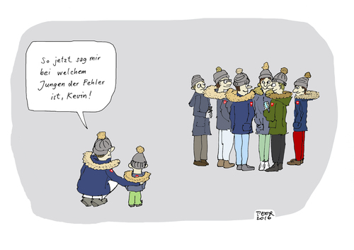 Cartoon: Früh übt sich (medium) by darkplanet tagged außenseiter,isolation,schulhof,kinder,jugendliche,angeber,poser,pelzkragen,außenseiter,isolation,schulhof,kinder,jugendliche,angeber,poser,pelzkragen