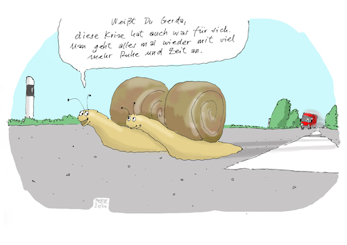 Cartoon: In der Ruhe liegt die Kraft (medium) by darkplanet tagged schnecke,ruhe,corona,meditation,alltag,zeit,entspannung,schnecke,ruhe,corona,meditation,alltag,zeit,entspannung