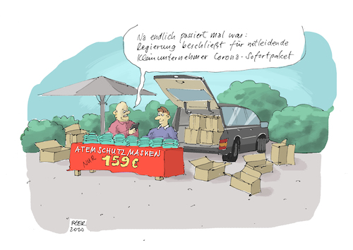 Cartoon: Notleidende Kleinunternehmer (medium) by darkplanet tagged corona,wirtschaft,rezession,regierung,hilfspaket,altmaier,cdu,spd,krise,pandemie,corona,wirtschaft,rezession,regierung,hilfspaket,altmaier,cdu,spd,krise,pandemie