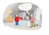 Cartoon: Nicht witzig! (small) by darkplanet tagged corona,viren,toilettenpapier,wc,supermarkt,hamstern