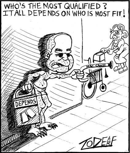 Cartoon: Dependable John (medium) by Tzod Earf tagged depends,mac,mccain,cane,diapers,old,folks,home