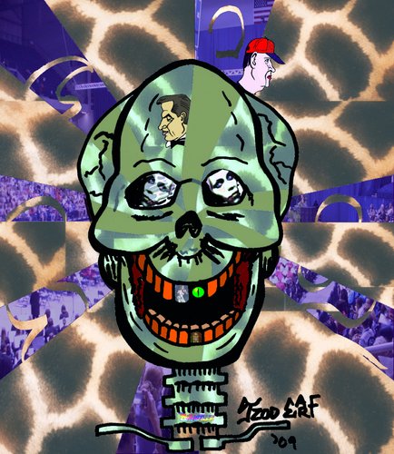 Cartoon: Psypheranalypsis (medium) by Tzod Earf tagged skull,collage,la,fave,princeton,high,graduation,teena,marie,keshawn,johnson,caricature,random,guy