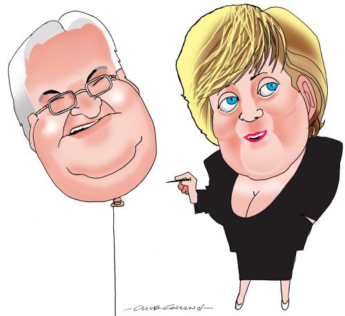 Cartoon: Steinmeier - Merkel (medium) by Clive Collins tagged steinmeier,merkel,election,germany
