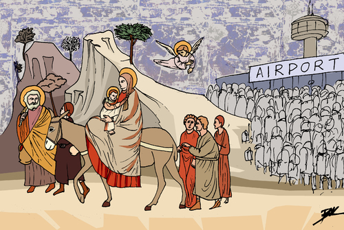 Cartoon: Flight from Egypt (medium) by Ballner tagged revolution,egypt,giotto