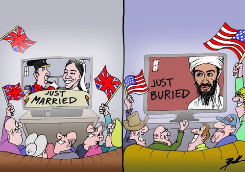 Cartoon: UK - USA (medium) by Ballner tagged royal,wedding,osama,bin,laden