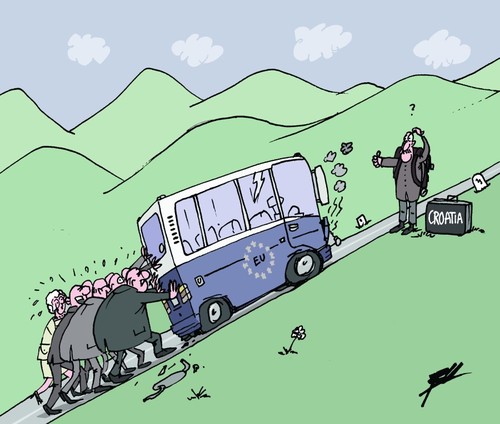 Cartoon: Welcome Croatia! (medium) by Ballner tagged eu,croatia