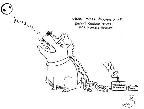 Cartoon: conni (medium) by XombieLarry tagged mond,hund,heulen