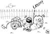 Cartoon: vorletzte geräusche -latsch- (small) by XombieLarry tagged dieb löwe hund dog lion thief