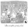 Cartoon: birdbee - protest (small) by birdbee tagged birdbee protest march issues politics confused fence