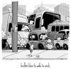 Cartoon: birdbee - walk (small) by birdbee tagged birdbee walk work city urban street traffic cars trucks flower