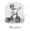 Cartoon: birdbee is good to go. (small) by birdbee tagged birdbee,trike,tricycle,helmet,ready,ride