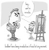 Cartoon: fraud (small) by birdbee tagged birdbee fear insecurity art artust critic angst anxiety