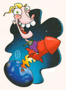 Cartoon: Rocket Man (small) by birdbee tagged silly,rocket,ride,space,earth