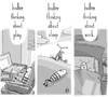 Cartoon: thinking (small) by birdbee tagged birdbee,thinking,trike,tricycle,office,computer,work,bed,play,sleep