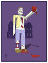 Cartoon: Zombie Valentine (small) by birdbee tagged zombie valentine heart blood