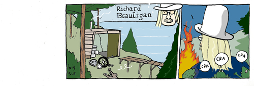 Cartoon: confederate general from big sur (medium) by marco petrella tagged richard,brautigan