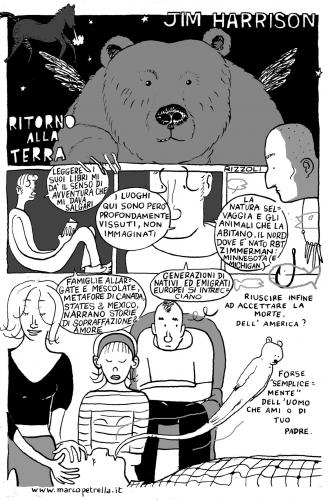 Cartoon: jim harrison -return to earth (medium) by marco petrella tagged harrison,books,nature
