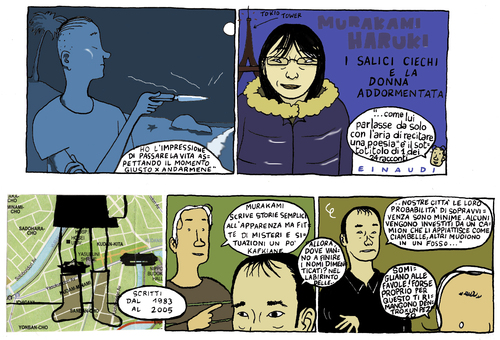 Cartoon: murakami haruki (medium) by marco petrella tagged writers