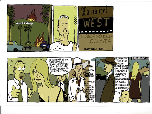 Cartoon: nathanael west (medium) by marco petrella tagged writers