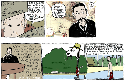 Cartoon: robert louis stevenson (medium) by marco petrella tagged writers