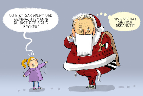 Cartoon: Boris Becker wieder frei (medium) by leopold maurer tagged boris,becker,frei,haft,entlastung,unterschlagung,insolvenz,geld,schulden,bankrott,weuhnachtsmann,deutschland,abschiebung,entlassung,leopold,maurer,cartoon,karikatur,boris,becker,frei,haft,entlastung,unterschlagung,insolvenz,geld,schulden,bankrott,weuhnachtsmann,deutschland,abschiebung,entlassung,leopold,maurer,cartoon,karikatur