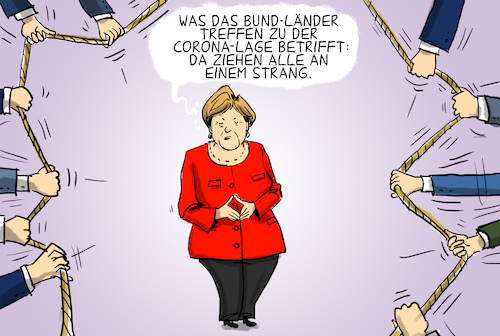 Cartoon: bund länder treffen corona (medium) by leopold maurer tagged corona,bund,länder,merkel,corona,bund,länder,merkel