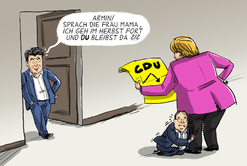 Cartoon: CDU in der Krise (medium) by leopold maurer tagged cdu,merkel,laschet,csu,söder,kanzlerkanditat,krise,wahlschlappe,superwahljahr,wahl,ergebnis,bundestagswahl,cdu,merkel,laschet,csu,söder,kanzlerkanditat,krise,wahlschlappe,superwahljahr,wahl,ergebnis,bundestagswahl