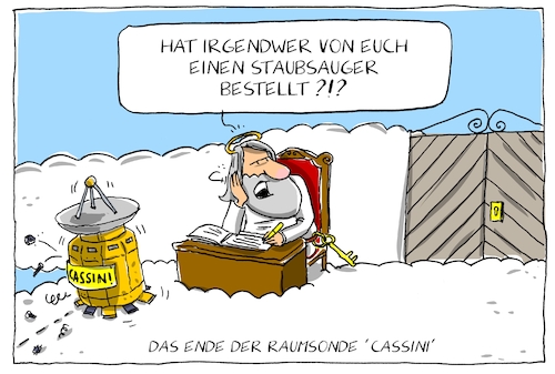 das ende von cassini By leopold maurer | Education & Tech Cartoon