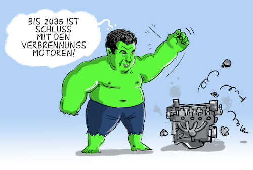 Cartoon: der grüne söder (medium) by leopold maurer tagged söder,grün,csu,verbrennungsmotor,söder,grün,csu,verbrennungsmotor