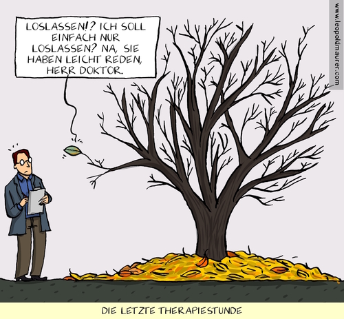 Cartoon: die letzte therapiestunde (medium) by leopold maurer tagged herbst,depression,therapie,trauer,herbst,depression,therapie,trauer