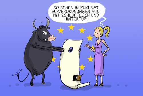 Cartoon: EU beschliesst Verbrenner-Aus (medium) by leopold maurer tagged eu,kommission,verordnung,richtlinie,gesetz,beschluss,schlupfloch,hintertür,kompromiss,verbrenner,efuels,deutschland,fdp,wissing,europa,stier,leopold,maurer,cartoon,karikatur,eu,kommission,verordnung,richtlinie,gesetz,beschluss,schlupfloch,hintertür,kompromiss,verbrenner,efuels,deutschland,fdp,wissing,europa,stier,leopold,maurer,cartoon,karikatur