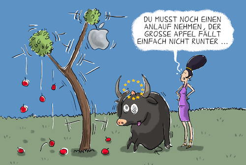 Cartoon: eu und apple (medium) by leopold maurer tagged apple,eu,apple,eu