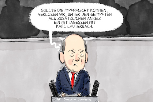 Cartoon: Impfpflicht und Impfanreiz (medium) by leopold maurer tagged impfpflicht,und,impfanreiz,impfung,booster,pandemie,debatte,orientierung,bundestag,lauterbach,scholz,corona,covid,verlosung,leopold,maurer,cartoon,karikatur,impfpflicht,und,impfanreiz,impfung,booster,pandemie,debatte,orientierung,bundestag,lauterbach,scholz,corona,covid,verlosung,leopold,maurer,cartoon,karikatur