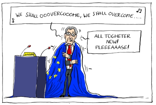 Cartoon: junckers speech (medium) by leopold maurer tagged juncker,european,union,eu,politician,economy,refugees,finances,rede,politiker,frieden,wirtschaft,finanzen,flüchtlinge,krise,crisis,juncker,european,union,eu,politician,economy,refugees,finances,rede,politiker,frieden,wirtschaft,finanzen,flüchtlinge,krise,crisis