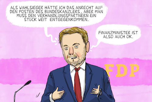 Cartoon: Lindner und die Posten (medium) by leopold maurer tagged fdp,lindner,posten,wünsche,finanzminister,bundeskanzler,koalition,gespräche,verhandlungen,grüne,spd,fdp,lindner,posten,wünsche,finanzminister,bundeskanzler,koalition,gespräche,verhandlungen,grüne,spd