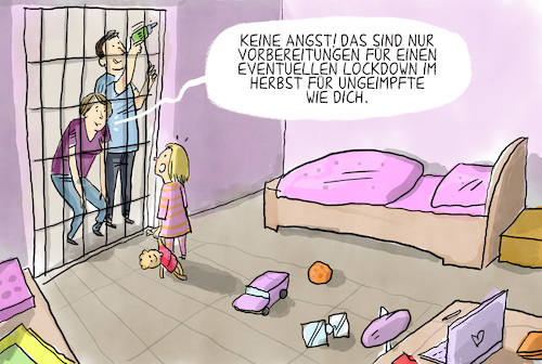 Cartoon: Lockdown für Ungeimpfte (medium) by leopold maurer tagged spahn,lockdown,covid,corona,herbst,2021,ungeimpft,impfung,kinder,delta,virus,familie,geimpft,spaltung,gesellschaft,impfverweigerer,impfpflicht,herdenimmunität,3g,2g,1g,regel,spahn,lockdown,covid,corona,herbst,2021,ungeimpft,impfung,kinder,delta,virus,familie,geimpft,spaltung,gesellschaft,impfverweigerer,impfpflicht,herdenimmunität,3g,2g,1g,regel