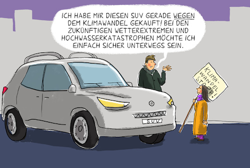 Cartoon: mehr suv zulassungen (medium) by leopold maurer tagged suv,zulassung,klimaziel,klimawandel,suv,zulassung,klimaziel,klimawandel