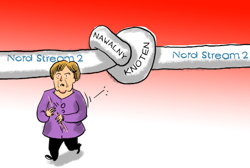 Cartoon: merkel und der fall nawalny (medium) by leopold maurer tagged merkel,nawalny,nordstream,vergiftung,russland,merkel,nawalny,nordstream,vergiftung,russland