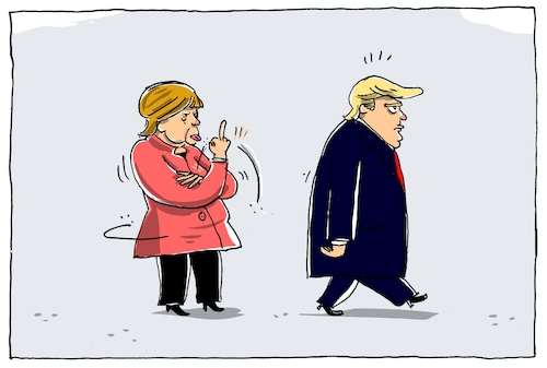 Cartoon: merkel und trump (medium) by leopold maurer tagged usa,deutschland,klimaschutz,aussenpolitik,g7,regierungschefs,präsident,merkel,usa,deutschland,klimaschutz,aussenpolitik,g7,regierungschefs,präsident,merkel