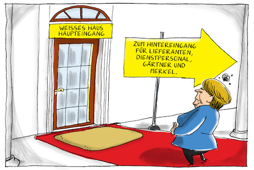 Cartoon: merkel und trump (medium) by leopold maurer tagged merkel,stattsbesuch,trump,usa,deutschland,abneigung,widerwillen,strafzölle,diplomatie,bundeskanzlerin,merkel,stattsbesuch,trump,usa,deutschland,abneigung,widerwillen,strafzölle,diplomatie,bundeskanzlerin