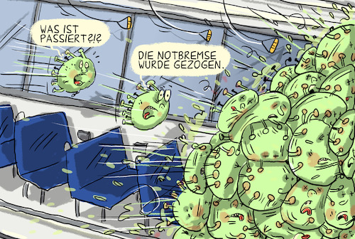 Cartoon: Notbremse gezogen (medium) by leopold maurer tagged notbremse,bund,länder,infektionsschutzgesetz,merkel,corona,covid,pandemie,inzidenz,ausgangssperre,lockdown,virus,viren,stopp,leopold,maurer,karikatur,cartoon,illustration,comic,notbremse,bund,länder,infektionsschutzgesetz,merkel,corona,covid,pandemie,inzidenz,ausgangssperre,lockdown,virus,viren,stopp,leopold,maurer,karikatur,cartoon,illustration,comic