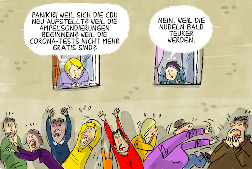 Cartoon: Nudeln bald teurer (medium) by leopold maurer tagged cdu,neuaufstellung,sondierungen,ampel,corona,tests,kostenpflichtig,nudeln,teurer,ernteausfall,cdu,neuaufstellung,sondierungen,ampel,corona,tests,kostenpflichtig,nudeln,teurer,ernteausfall