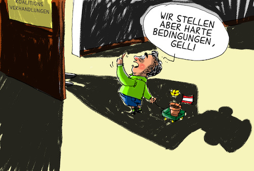 Cartoon: österreich nach der wahl (medium) by leopold maurer tagged österreich,wahl,koalition,verhandlung,grüne,övp,kurz,kogler,bedingungen,varianten,österreich,wahl,koalition,verhandlung,grüne,övp,kurz,kogler,bedingungen,varianten