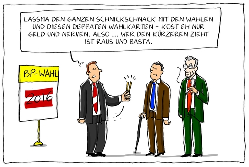 Cartoon: österreich wählt (medium) by leopold maurer tagged österreich,politik,bundespräsident,wahl,wahlkarten,stichwahl,kanditat,hofer,vanderbellen,wahlwiederholung,ungültig,gewinner,verlierer,österreich,politik,bundespräsident,wahl,wahlkarten,stichwahl,kanditat,hofer,vanderbellen,wahlwiederholung,ungültig,gewinner,verlierer