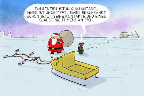 Cartoon: Pandemische Weihnachten (medium) by leopold maurer tagged weihnachten,corona,covid,pandemie,quarantaene,impfung,weihnachtsmann,elf,schlitten,rentiere,kontaktbeschraenkung,leopold,maurer,cartoon,karikatur,weihnachten,corona,covid,pandemie,quarantaene,impfung,weihnachtsmann,elf,schlitten,rentiere,kontaktbeschraenkung,leopold,maurer,cartoon,karikatur