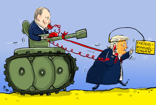 Cartoon: Putin taktiert (medium) by leopold maurer tagged putin,trump,telefonat,memorandum,friedensverhandlungen,krieg,ukraine,präsident,panzer,nase,taktik,zeit,spiel,zeitgewinn,angriff,imperialismus,autokratie,leopold,maurer,cartoon,karikatur,putin,trump,telefonat,memorandum,friedensverhandlungen,krieg,ukraine,präsident,panzer,nase,taktik,zeit,spiel,zeitgewinn,angriff,imperialismus,autokratie,leopold,maurer,cartoon,karikatur
