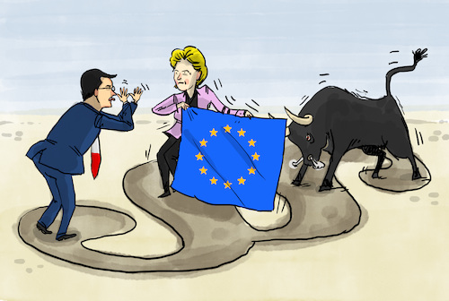 Cartoon: Rechtsstreit EU Polen (medium) by leopold maurer tagged polen,eu,von,der,leyen,morawiecki,rechtsstreit,rechtsstaatlichkeit,streit,konflikt,sanktionen,polen,eu,von,der,leyen,morawiecki,rechtsstreit,rechtsstaatlichkeit,streit,konflikt,sanktionen